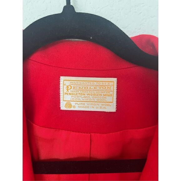 Pendleton 100% Virgin Wool Red Blazer Vintage - Picture 3 of 7
